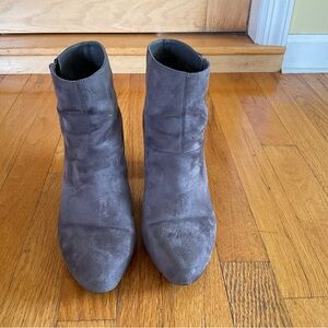 BCBG Grey Suede Ankle Boots
